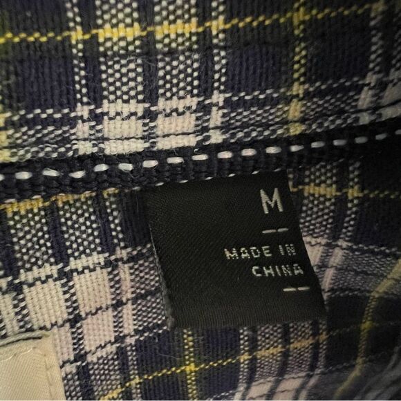 Hawker Rye Men's Slim Stretch Oxford Casual Button Front Shirt Blue Plaid size M - Picture 4 of 11